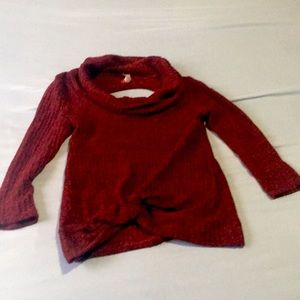 Dark red crop top sweater